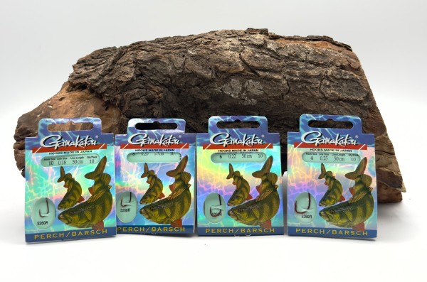 Gamakatsu 5260R Perch/Barsch Haken Rot Gr. 4 6 8 10 Länge 50cm