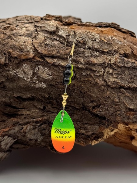 Mepps Spinner Aglia Fluo Red Tiger Weiß Orange Gelb Gr. 4 9g