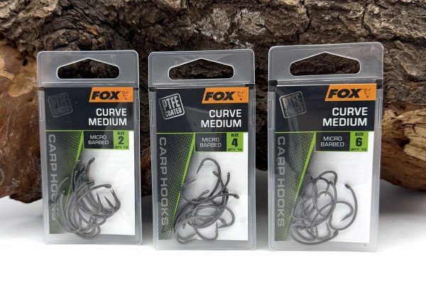 Fox Curve Medium PTFE Karpfenhaken Micro Barbed Gr. 2 4 6