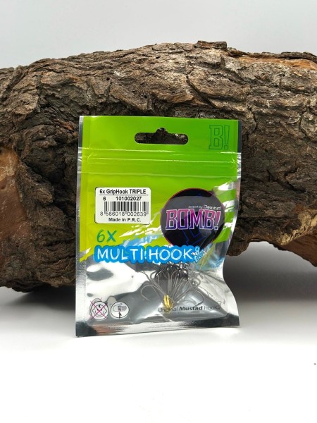 Delphin BOMB! GripHook TRIPLE Drillinge MultiHook Gr. 6 & 8 6Stück