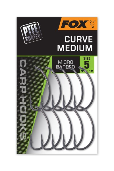 Fox Curve Medium PTFE Karpfenhaken Micro Barbed Größe 2 4 6