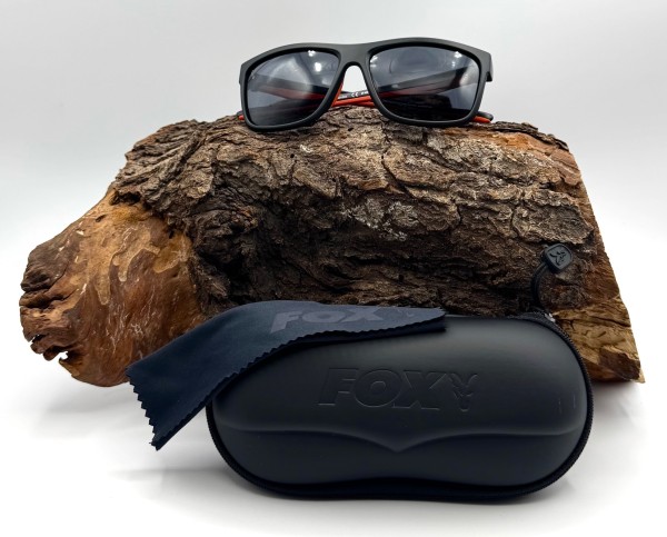 Fox Collection Black & Orange Shades – Grey Lens Polarisationsbrille UV400 Schutz