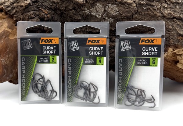 Fox Curve Short PTFE Karpfenhaken Micro Barbed Größe 2 4 6