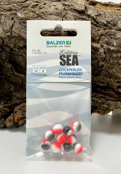 Balzer Edition Sea Lockperlen 8mm Schwarz Weiß Rot 10 Stück