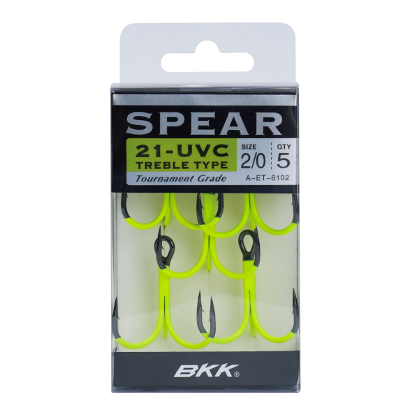 BKK Spear-21 UVC Treble Hook Drillinge Chartreuse