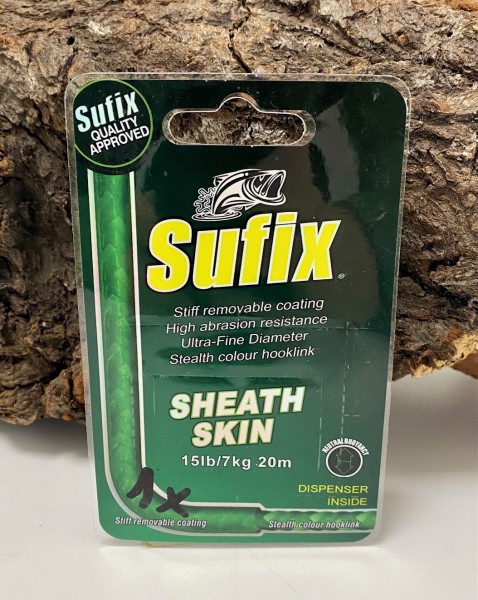 Sufix Sheath Skin 20m 15lb 7kg green Karpfenvorfach mit Dispenser ABVERKAUF