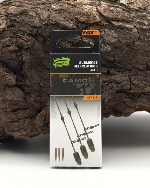 Fox Edges Camo Submerge Heli-Clip Leader 30lb 40lb 50lb