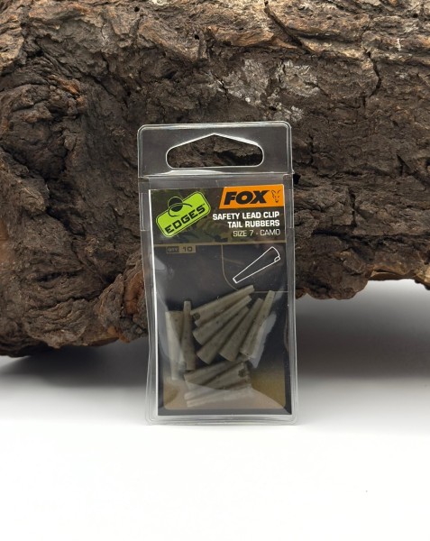 Fox Edges Camo Safety Lead Clip Tail Rubbers Size Größe 7