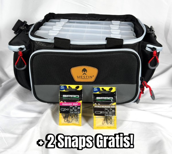Westin W3 Lure Loader Small black/grey Limited Edition inkl. 4 Boxen 37x25x22cm + 2 Snaps GRATIS