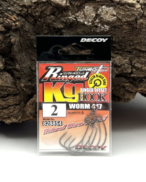 Decoy Ringed KG Offset Hook Worm417 Haken Gr. 2 1 1/0 2/0 3/0 Made in Japan