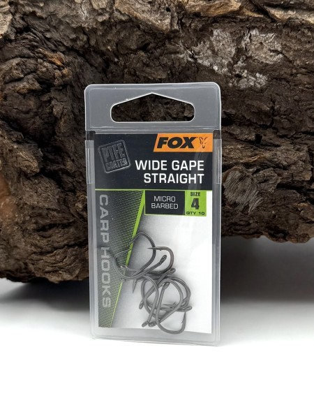 Fox Wide Gape Straight PTFE Karpfenhaken Micro Barbed Größe 2 4 6