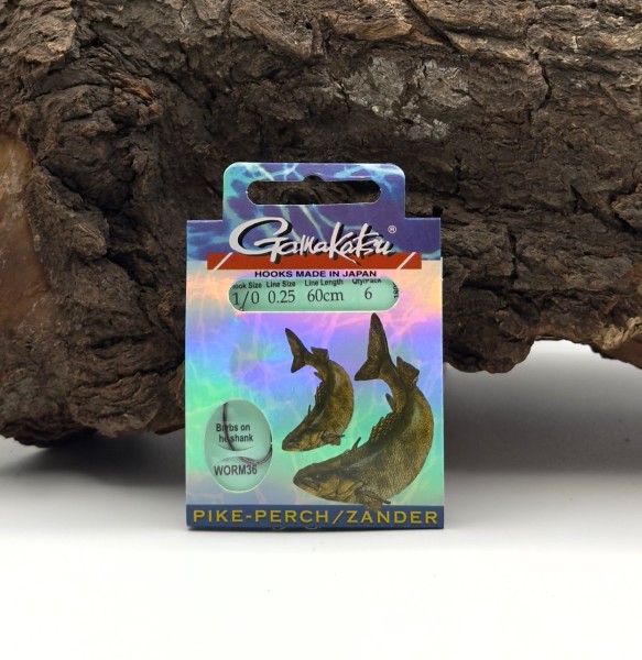 Gamakatsu Worm36 Pike-Perch/Zander Haken Gr.1 2 1/0 2/0 60cm SALE