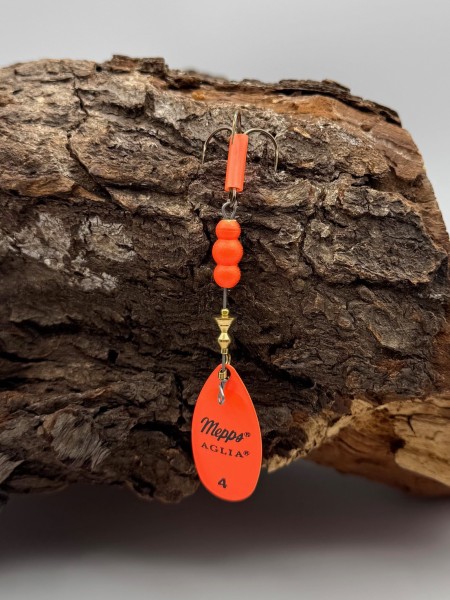 Mepps Spinner Aglia Fluo Red Tiger Weiß Orange Gelb Gr. 4 9g
