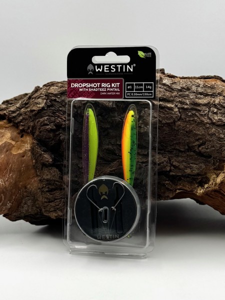 Westin Drop Shot Rig Kit + 11cm Shadteez 14g Clear & Dark Water Mix
