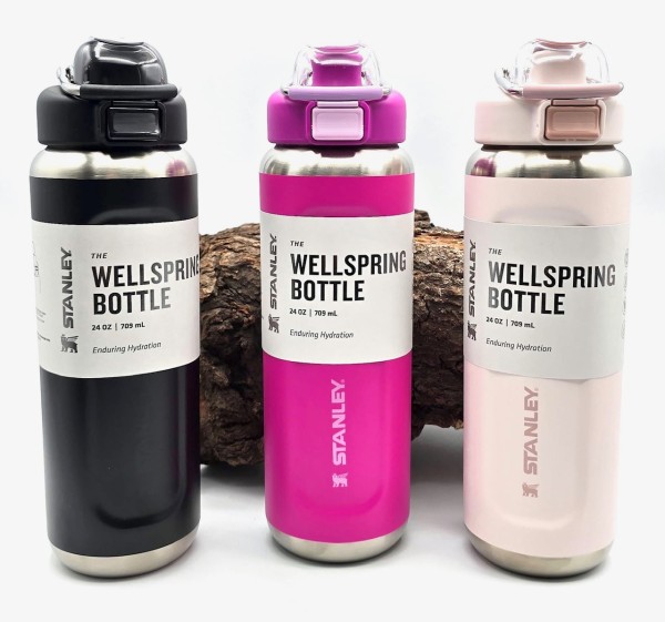 Stanley Classic Wellspring Bottle 0,7l/24oz Trinkflasche Rose Quartz Black Violet