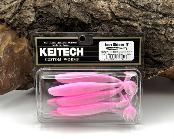 Keitech 4" Easy Shiner Bubblegum Shad UV 10cm