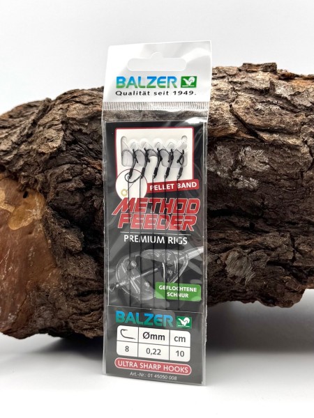 Balzer Method Feeder Premium Rig mit Pelletband 10cm Gr. 4 6 8 10 12