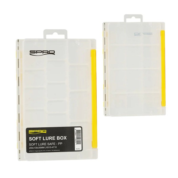 Spro Double Boxes Soft Lure Tackle Box 20x13x3,5cm Transparent