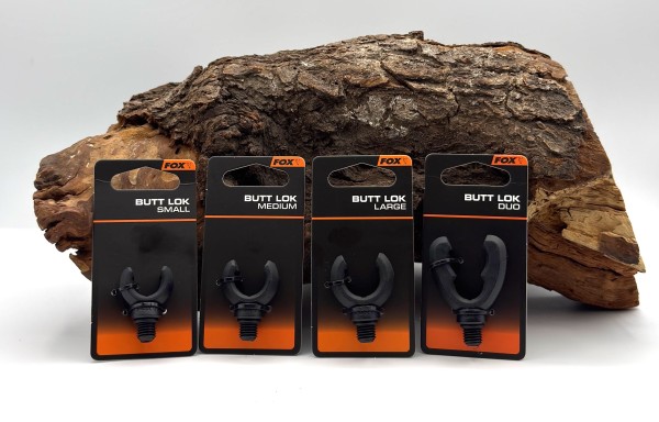 Fox Butt Lok Rutenhalter für Rod Pod & Buzzer Bar in Small Medium Large & Duo