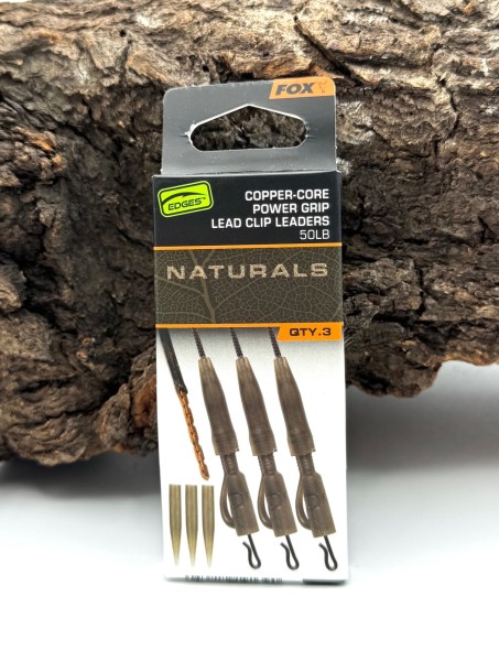 Fox Edges Naturals Copper Core Power Grip Lead Clip Leaders