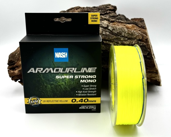 Nash Armourline Super Strong Mono UV Reflective Yellow Karpfenschnur 1000m