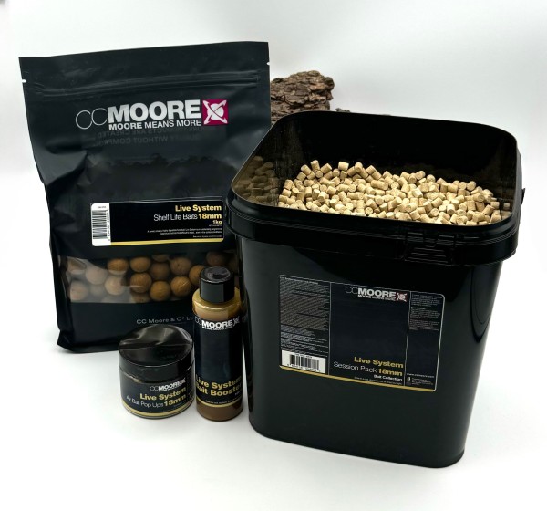 CCmoore Live System Session Pack 15mm 18mm Boilies Pellets Booster Ball Pop Ups