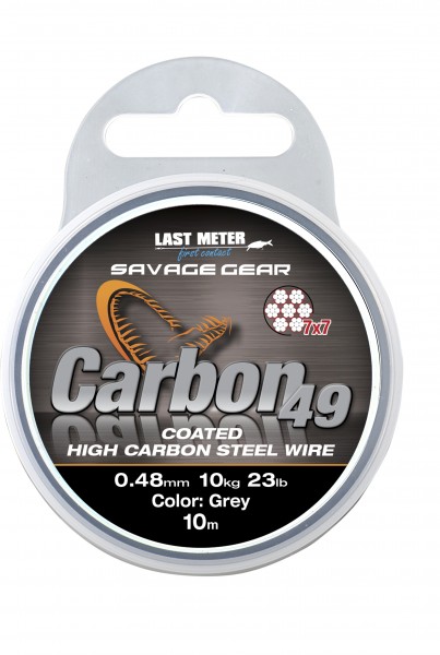 Savage Gear Carbon49 0.48mm 11kg 24lb Coated Grey 10m