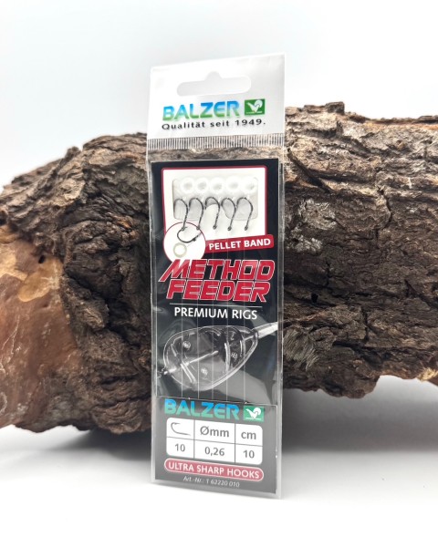 Balzer Method Feeder Haken mit Pelletband Gr. 4 6 8 10 12 14 5 Stück Premium Rigs