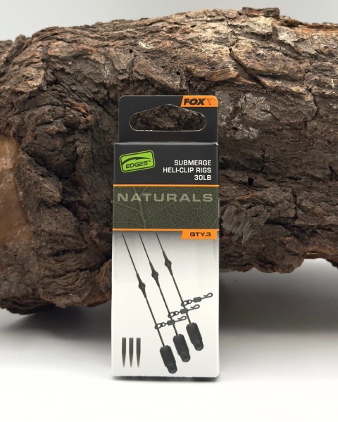 Fox Edges Naturals Submerge Heli-Clip Leader 30lb 40lb 50lb