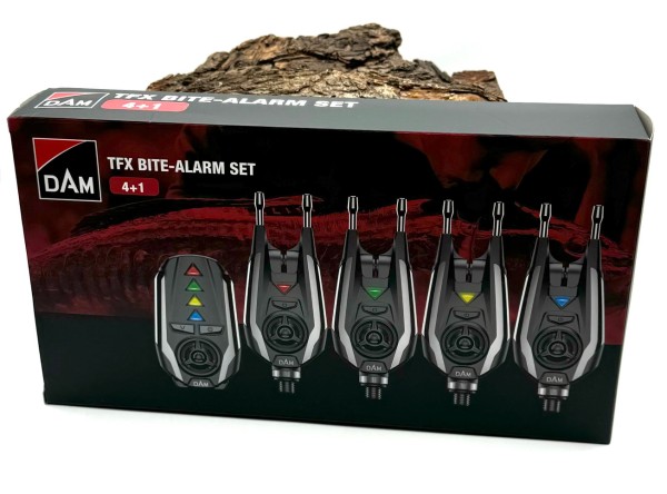 DAM TFX Bite Alarm Set 2+1 3+1 und 4+1 Bissanzeiger Set Grün Rot Gelb Blau