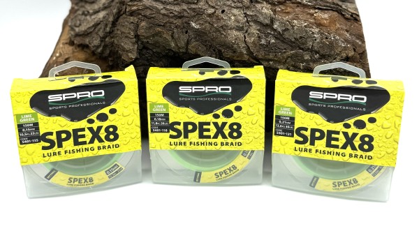Spro SPEX8 Braid Lime Green 150m 0,09mm 0,12mm 0,15mm 0,18mm 0,21mm