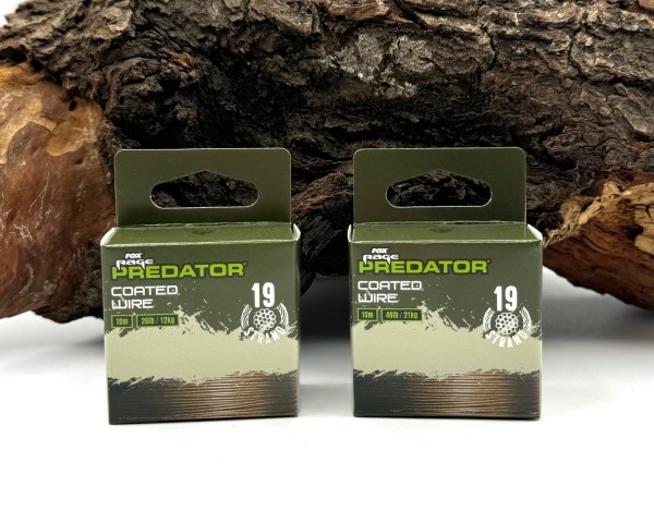 Fox Rage Predator 19-Strand Coated Wire 10m - 26lb/12kg 46lb/21kg Stahlvorfach