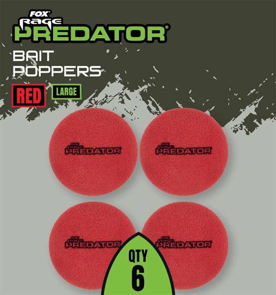 Fox Rage Predator Bait Poppers Auftriebskörper Deadbait Rot und Natural