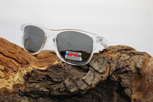 Balzer Shirasu Brille transparenter Rahmen graue Gläser Polarisationsbrille ABVERKAUF