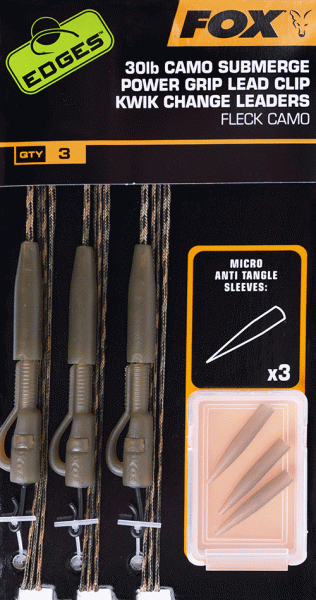 Fox Edges Submerge Power Grip Lead Clip Kwick Change Leaders 30lb