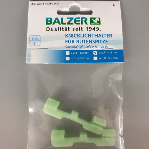 Balzer Knicklichthalter fluoreszierend für Rutenspitze 3,7mm - 4,2mm L 2 Stück