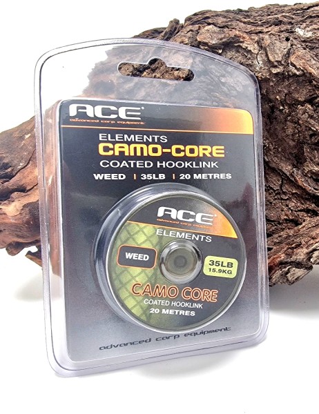 ACE Camo Core Coated Hooklink Weed 35lb 20m