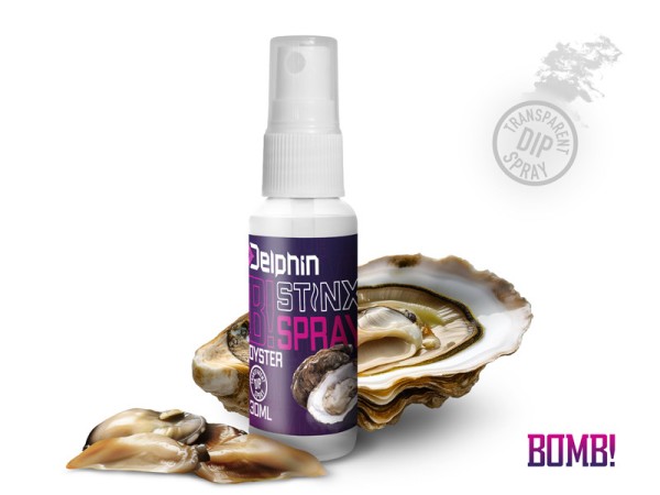 Delphin STINX SPRAY Predator Dip Spray Auster rot transparent 30ml Lockspray