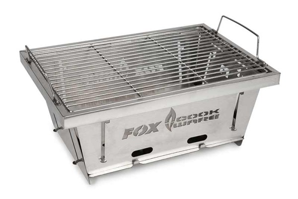 Fox Cookware Foldable BBQ – Faltbarer Edelstahl-Holzkohlegrill 34x23 cm