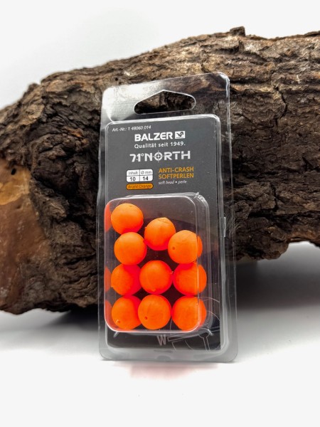 Balzer Edition 71° NORTH Anti Crash Softperlen Orange Schwarz 10mm 14mm