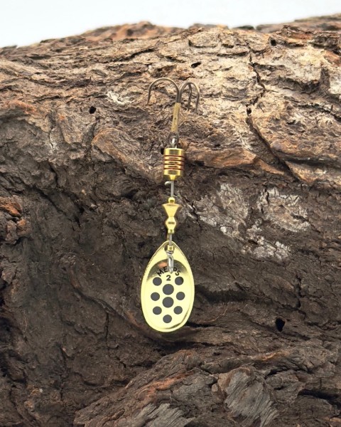 Mepps Aglia Gr. 2 4,5g Kupfer Silber Gold / rote & schwarze Punkte