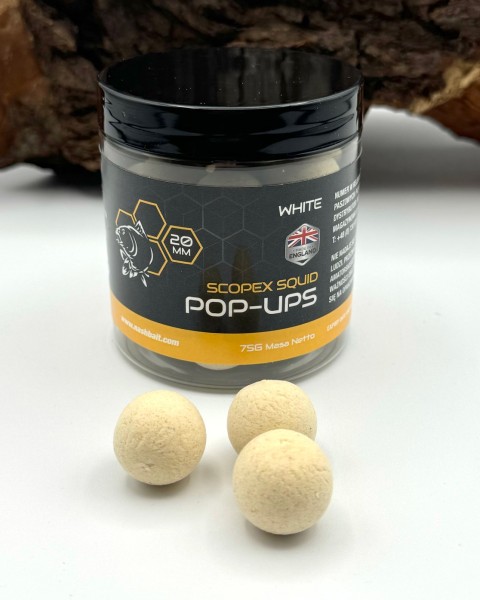 Nash Bait Pop Ups Scopex Squid White 12mm 15mm 20mm 75g