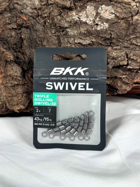 BKK Triple Rolling Swivel 32 Dreifachwirbel Black Nickel 13 Größen #14 - #2/0
