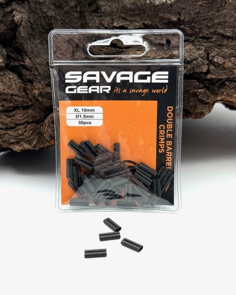 Savage Gear Double Barrel Crimps XL 10mm Ø 1.5mm 50pcs