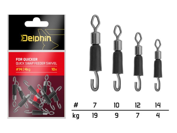Delphin FDR Quicker Quick-Swap Wirbel mit Gummisicherung #7 #10 #12 #14