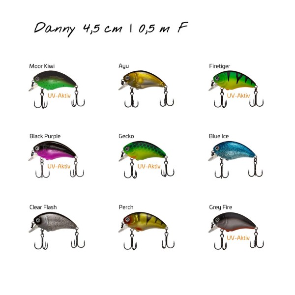 Zeck Danny 4,5cm 0,5m Tauchtiefe floating 9 Farben