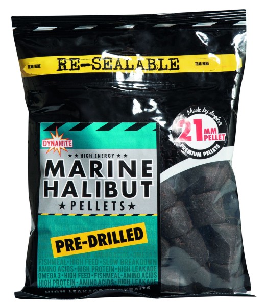 Dynamite Baits Marine Halibut Pellets 21mm Pre-Drilled