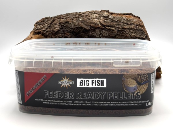 Dynamite Baits Big Fish Feeder Ready Pellets Strawberry 1,2kg Pelletmischung