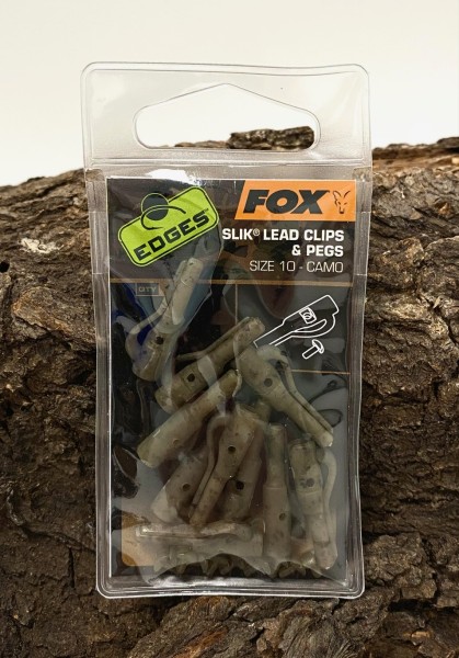 Fox Edges Camo Slik Lead Clips & Pegs Size Größe 10