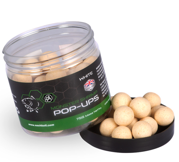 Nash Bait Pop Ups Monster Shrimp White 12mm 15mm 20mm 75g